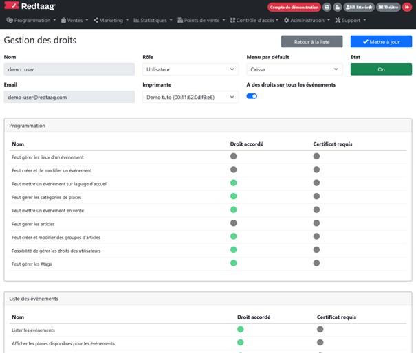 backoffice de gestion des utilisateurs